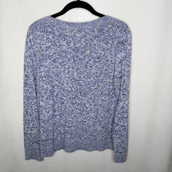 CROFT & BARROW / purple white marked crew neck sweater / M - Picture 2 of 7